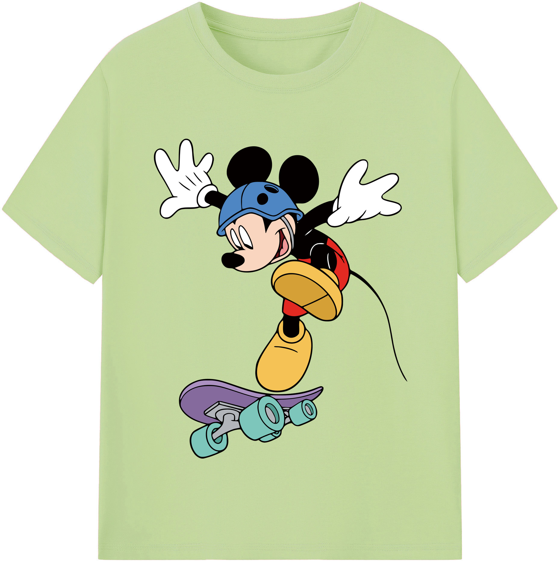 （画像用） ミッキーマウス Mickey Mouse 綿100％半袖Tシャツ（フロントプリント）